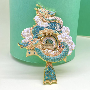 西安钟楼景云钟冰箱贴龙腾四海景云钟钟摆可动金属冰箱贴西安礼物