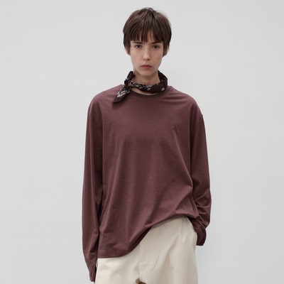 CONTRAFIEND 60S棉汉麻混纺肌理质感基础长袖TEE