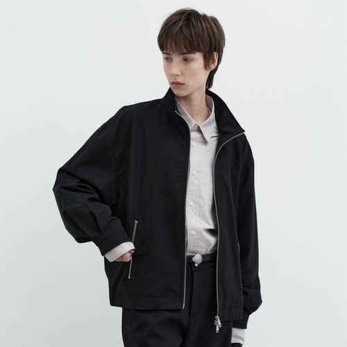 CONTRAFIEND「羊毛莱卡」美产ideal拉链宾霸里布立领宽松羊毛夹克