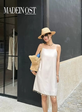 MADEINOST波西米亚装饰吊带连衣裙75698