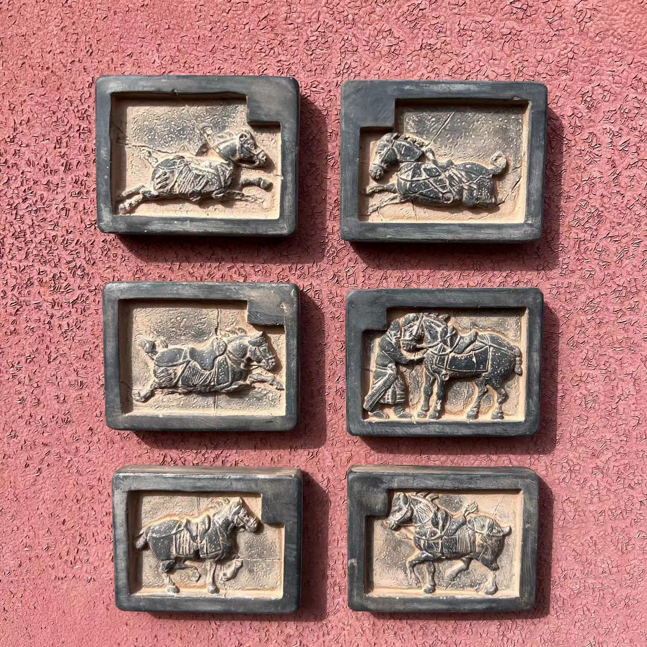 陕西唐昭陵六骏西安文创非遗砖雕冰箱贴创意博物院礼物装饰品赠礼