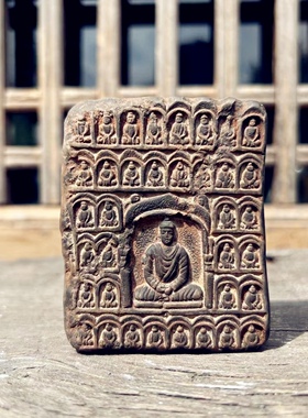 山西文创云冈石窟非遗砖雕佛像三瓦当敦煌侘寂风文房镇纸摆件盖置