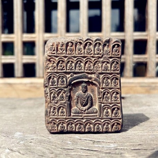 山西文创云冈石窟非遗砖雕佛像三瓦当敦煌侘寂风文房镇纸摆件盖置