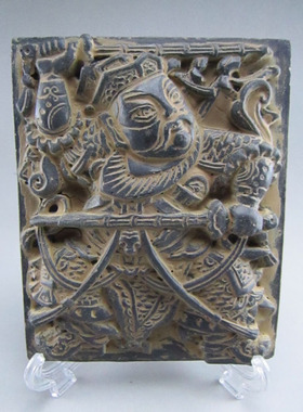 中式金砖青砖秦砖汉瓦当宣纸拓片尉迟敬德秦叔宝年画门神砖雕摆件