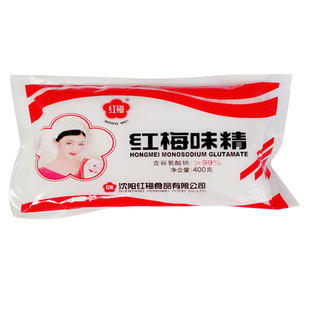 红梅味精400g袋装无盐味精颗粒味素400g*5袋 炒菜煲汤餐饮调味品