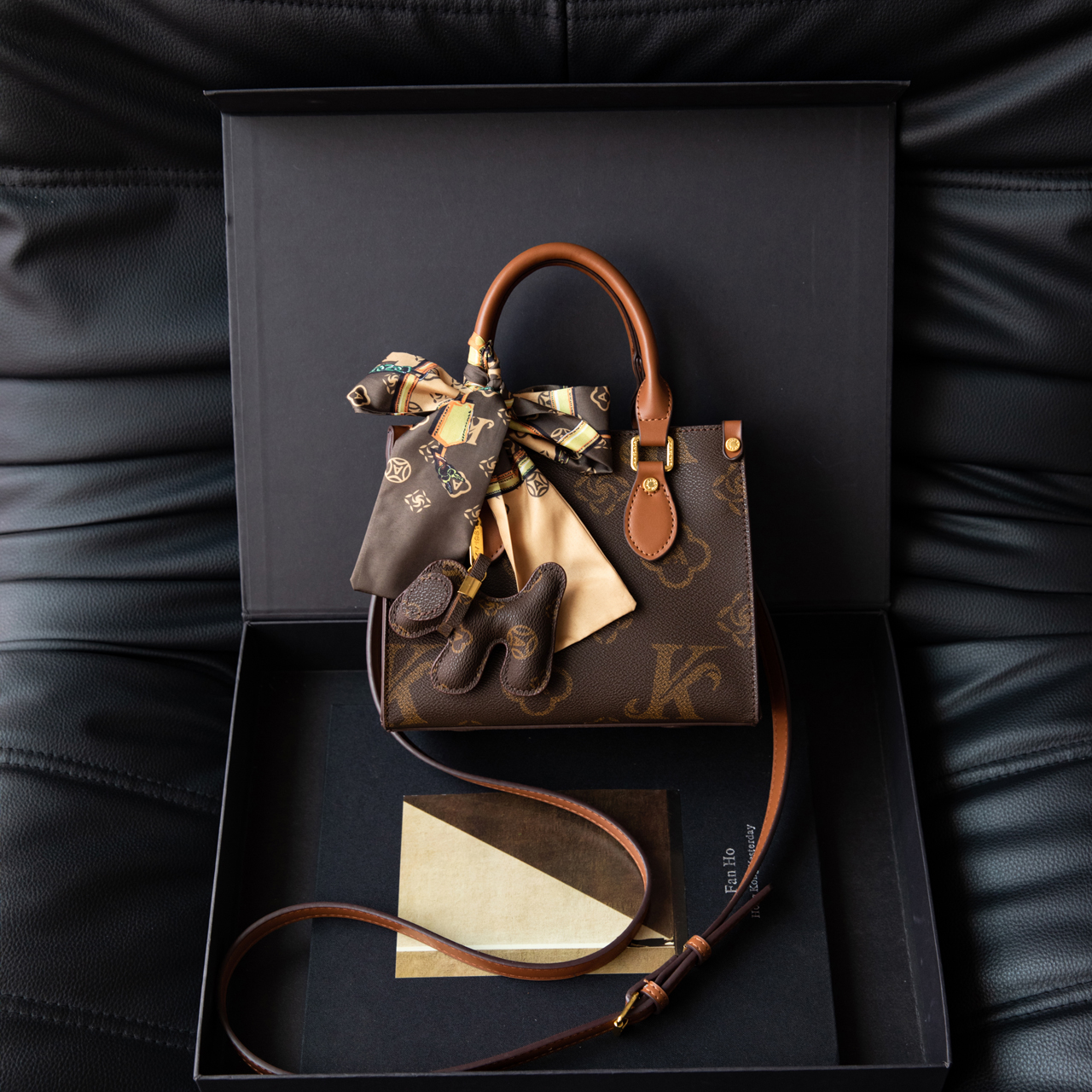 复古老花轻奢小众手提包包女2025新款小托特包超火通勤单肩斜挎包