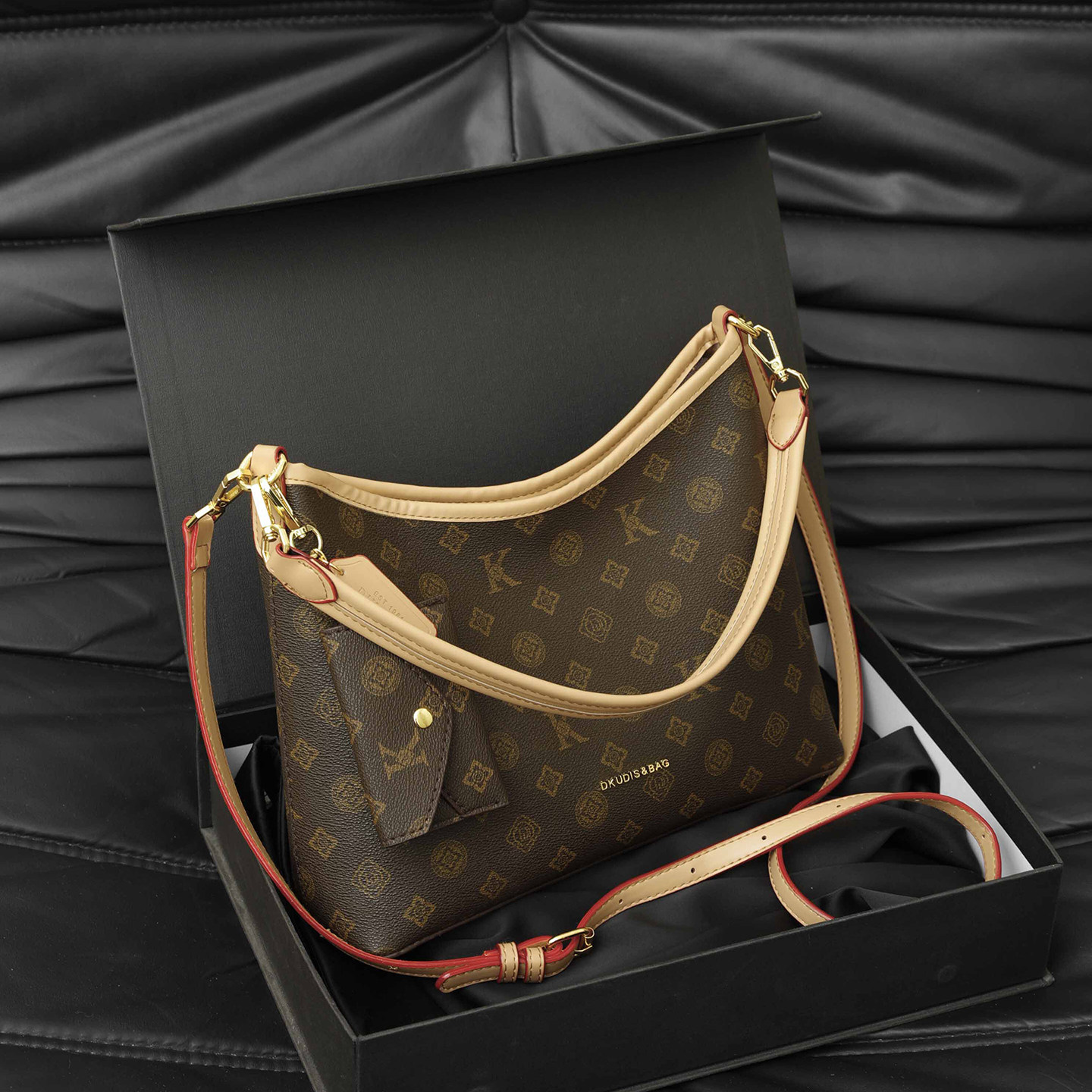 复古老花轻奢托特包包女2026新款高级质感单肩斜挎包大容量购物袋