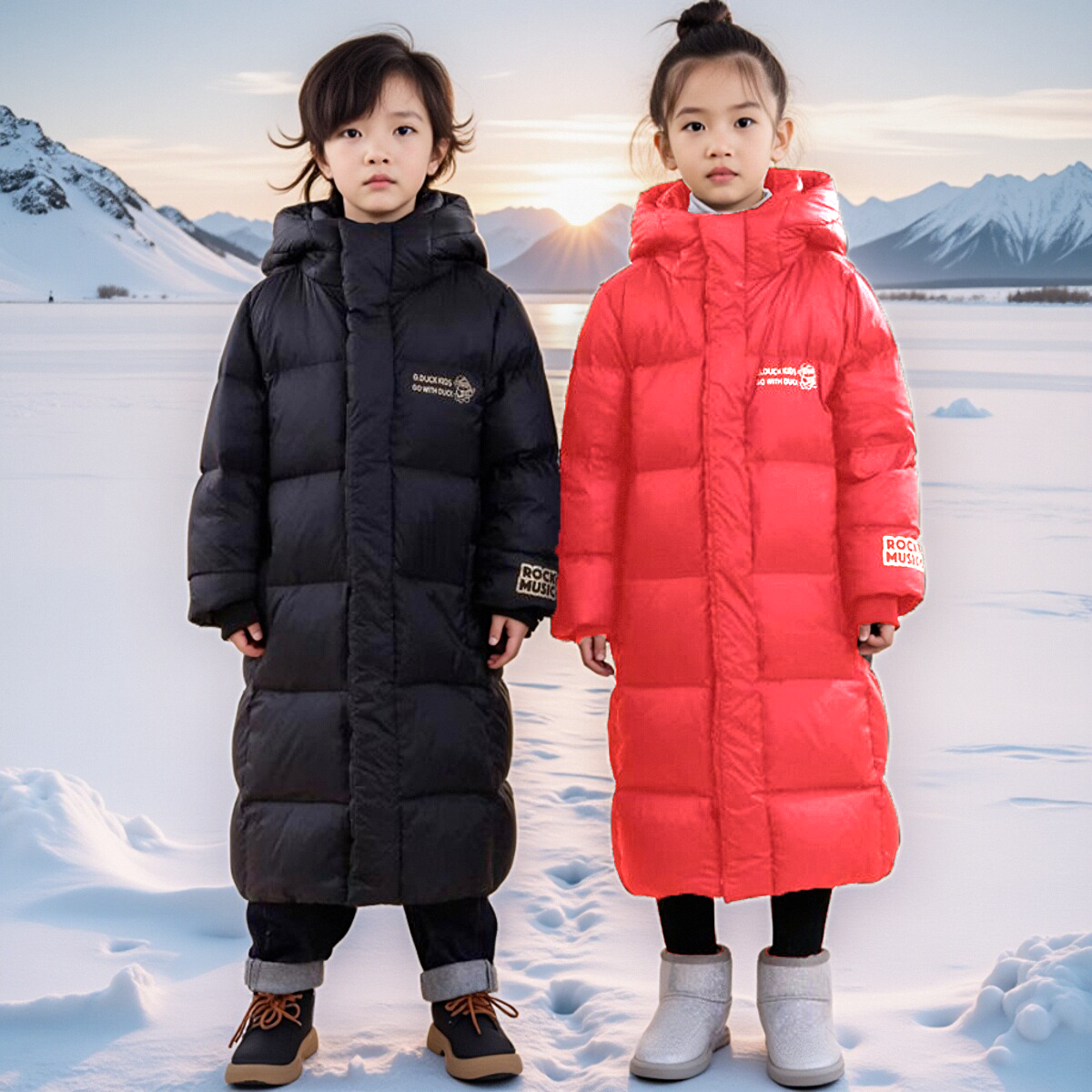 男童女童棉衣外套长款