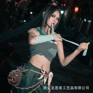 白蛇2小青长裙假发鞋 青蛇劫起cos服 腰饰 动漫cosplay古装 女全套