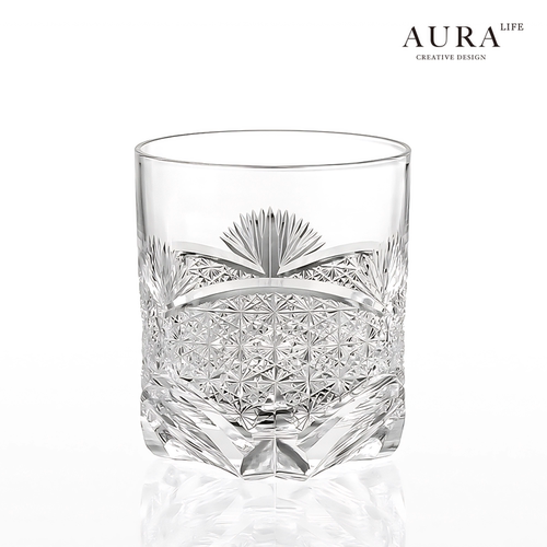 AURA'S江户切子K9竹叶菊水晶玻璃杯大师级收藏款高端威士忌酒杯子