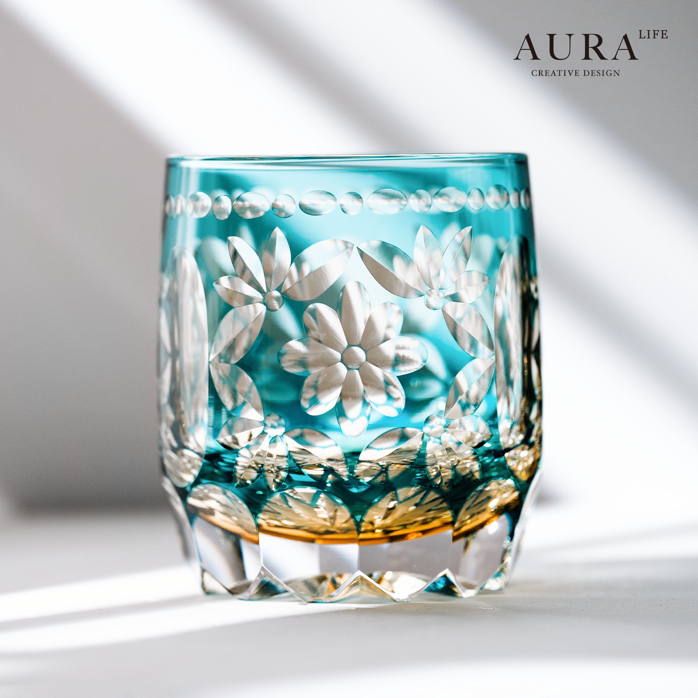 AURA'S江户切子手雕水晶威士忌杯图片