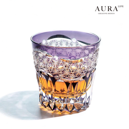 AURA'S紫曙光江户切子威士忌酒杯