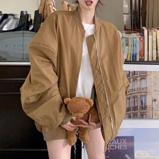 秋冬季 2024新款 美拉德棒球服外套韩系女装 休闲夹克 爆款 高级感美式