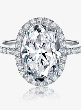 自制清透人工锆石仿真婚戒戒指鸽子蛋椭圆1克拉道具影楼高级感女