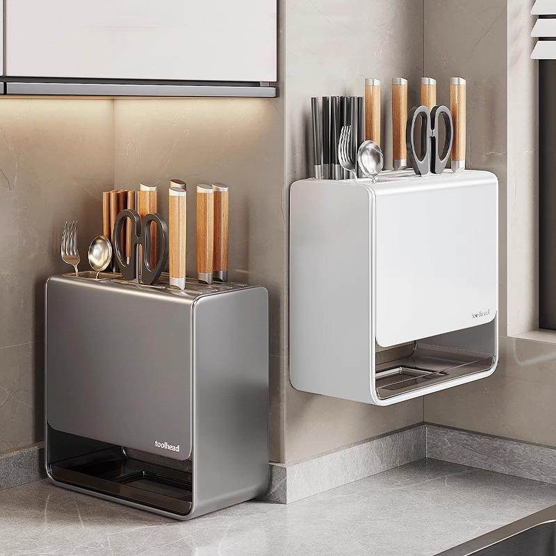 厨房刀架置物架家用台面筷子篓壁挂刀具架多功能收纳一体