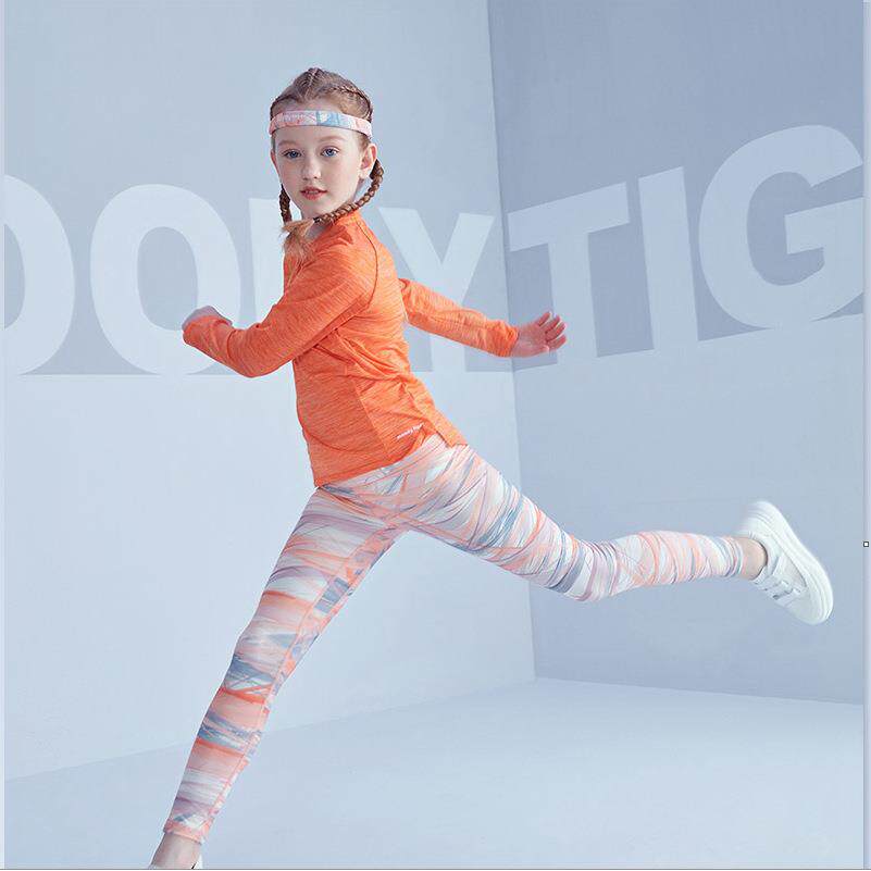 欧美好看的花裤子亲子母女儿童瑜伽裤女孩外穿跑步网球健身服