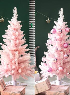 圣诞节绿色圣诞树粉色桌面圣诞树发光圣诞树商场场景圣诞树家用