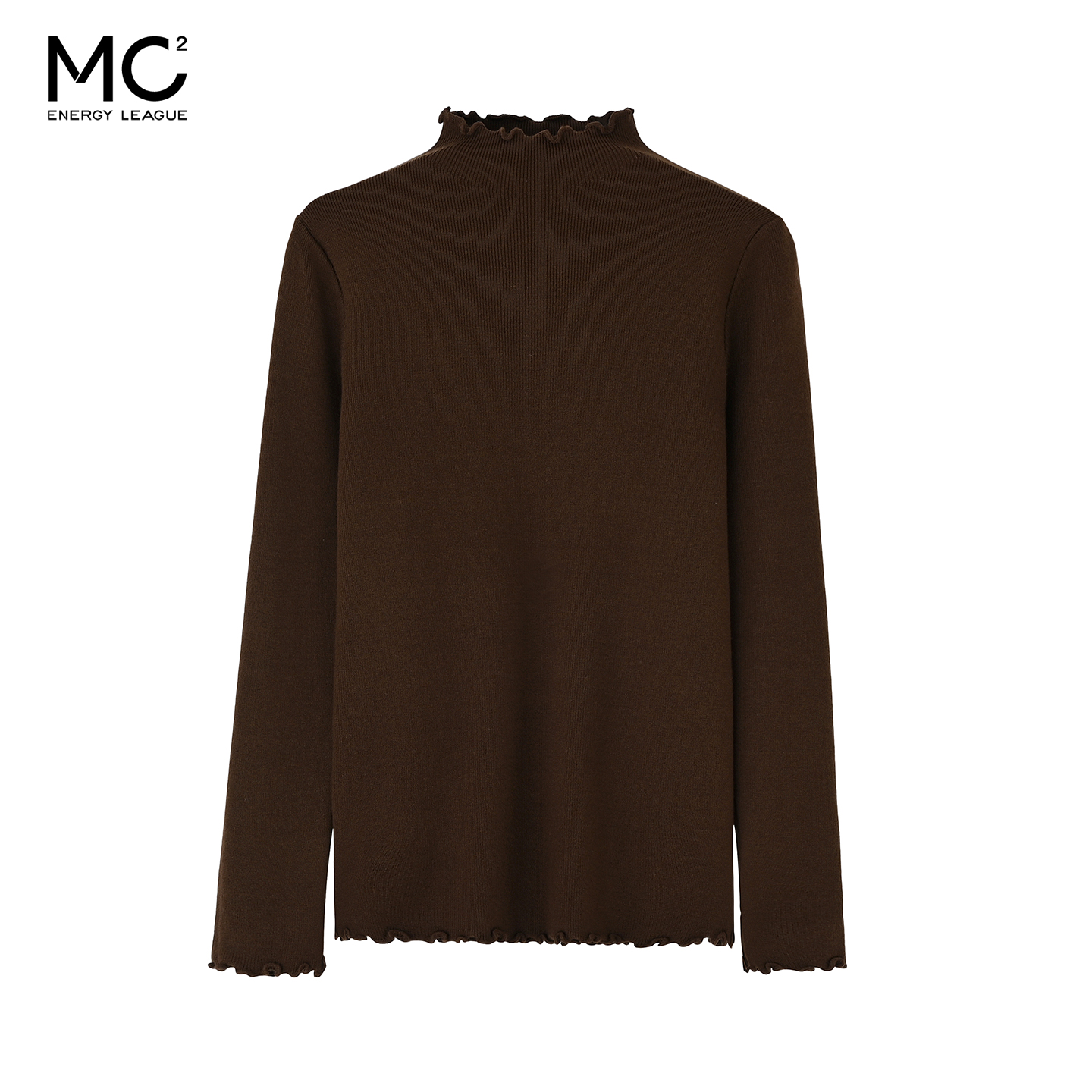 女装木耳边半高领毛衣-9380