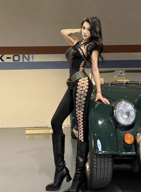 瑰云动漫二次元制服猫女郎cos角色扮演辣妹套装漆皮内衣