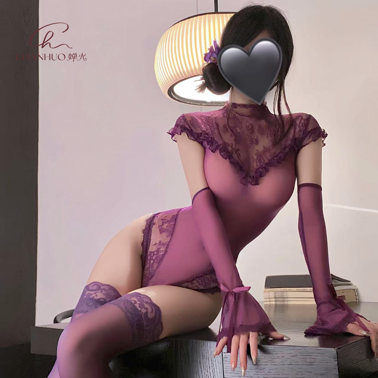 婵火内衣蕾丝免脱纯欲风性感网纱露背死库水诱人死库水8006