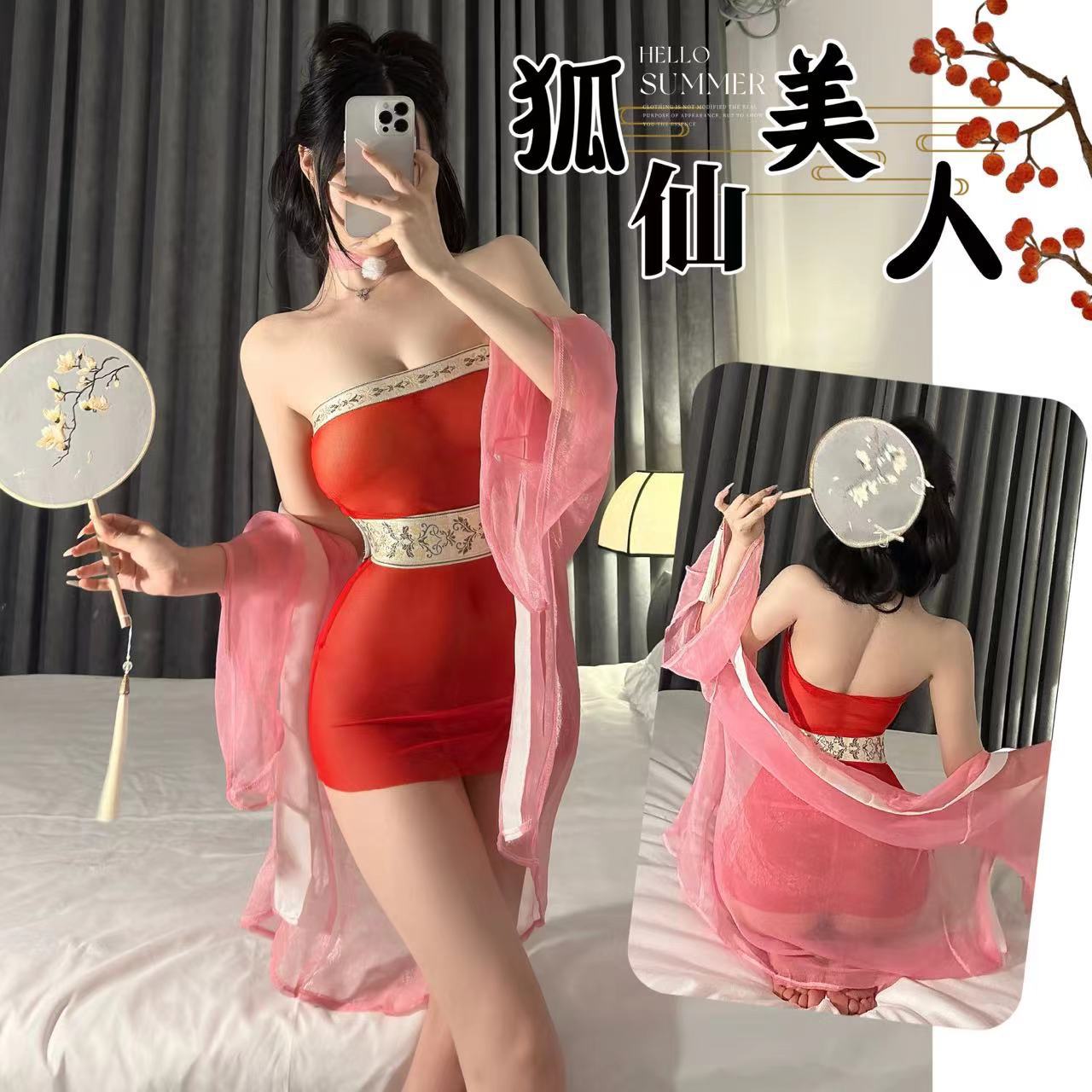 性感睡衣女内衣制服纯欲睡衣qqny小胸显大新娘汉服诱惑套装ol