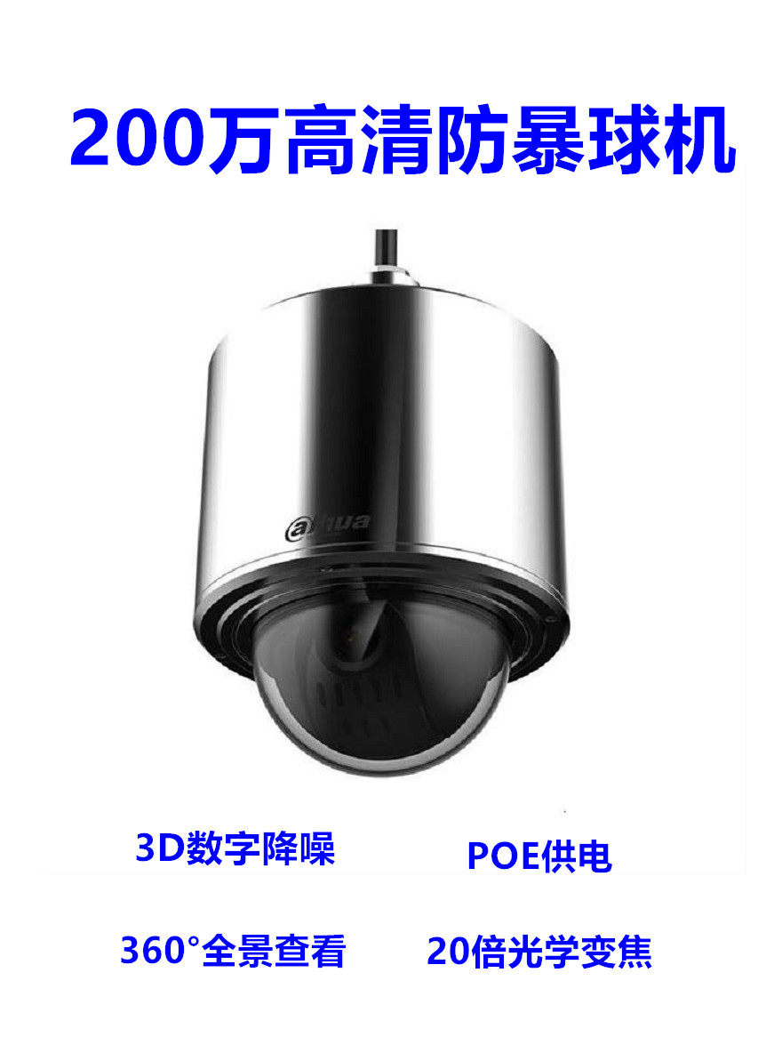 DH-ESD-41A220-HNR-P 大华200万20倍POE高清防爆球机网络摄像机
