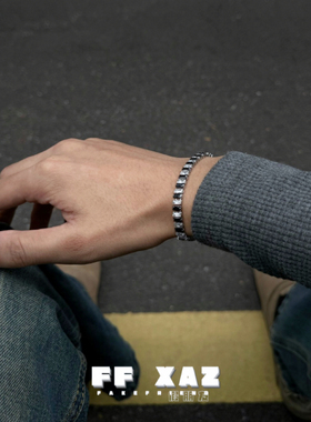 FF假朋友| 满钻网球手链可调节男女同款钛钢微镶锆石欧美男士手饰