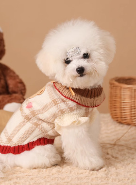 狗狗猫咪衣服秋冬款毛衣小猫小型犬冬装泰迪比熊宠物服装冬季保暖
