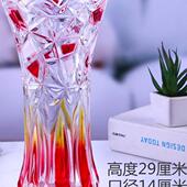 富贵竹花瓶大号新中式 花瓶透明水晶玻璃水培富贵竹转运竹客厅摆件