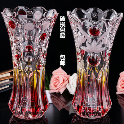 水养富贵竹花瓶玻璃欧式晶雕彩