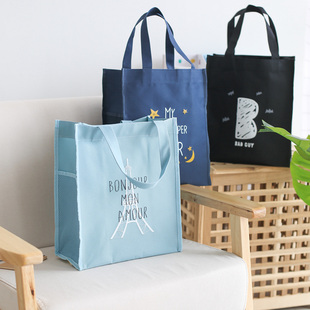 补习袋手提袋中小学生帆布手拎袋补课包文件作业美术课外收纳整理便携袋儿童男女幼儿园清新袋子72357