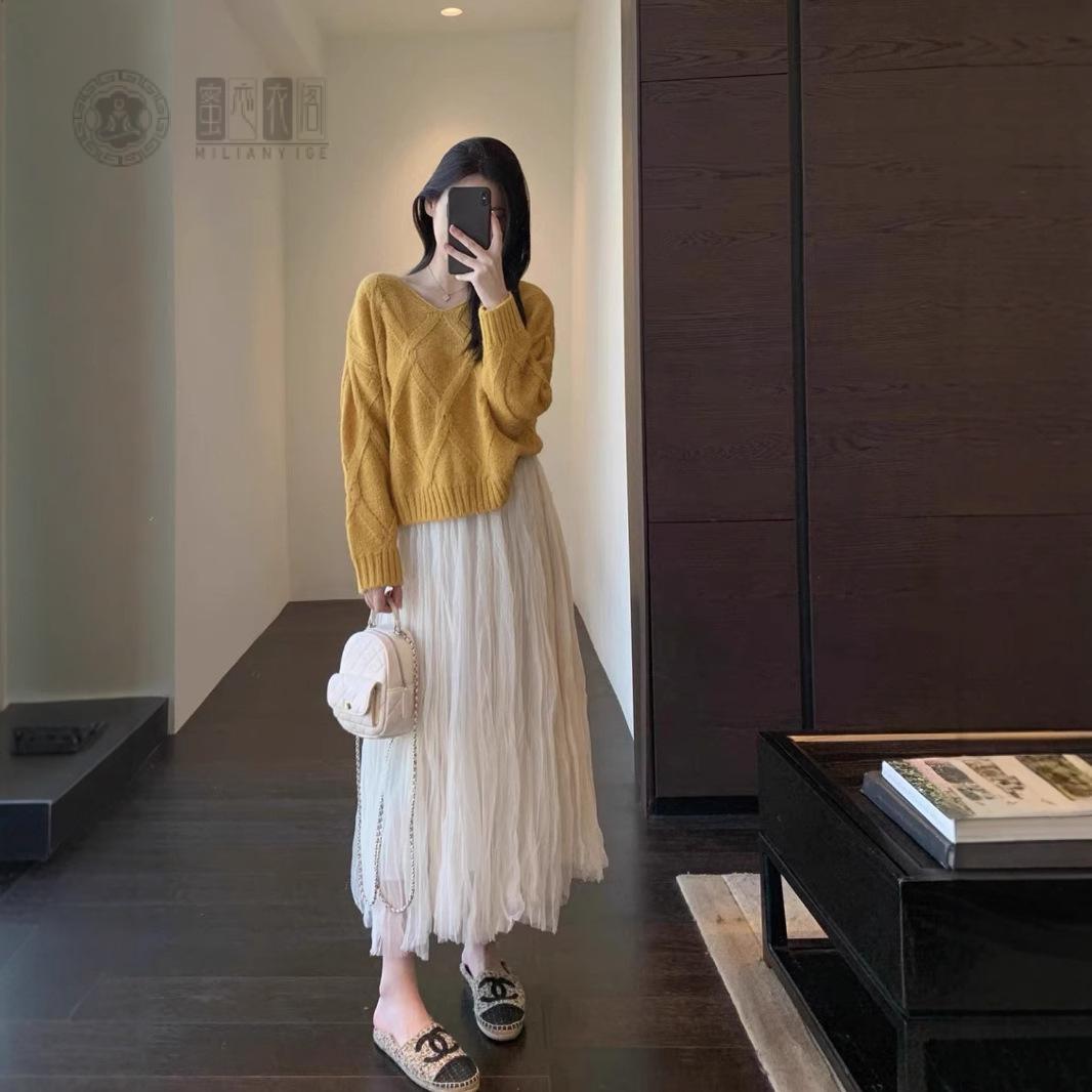 灵动轻盈网纱显瘦长款半身裙女