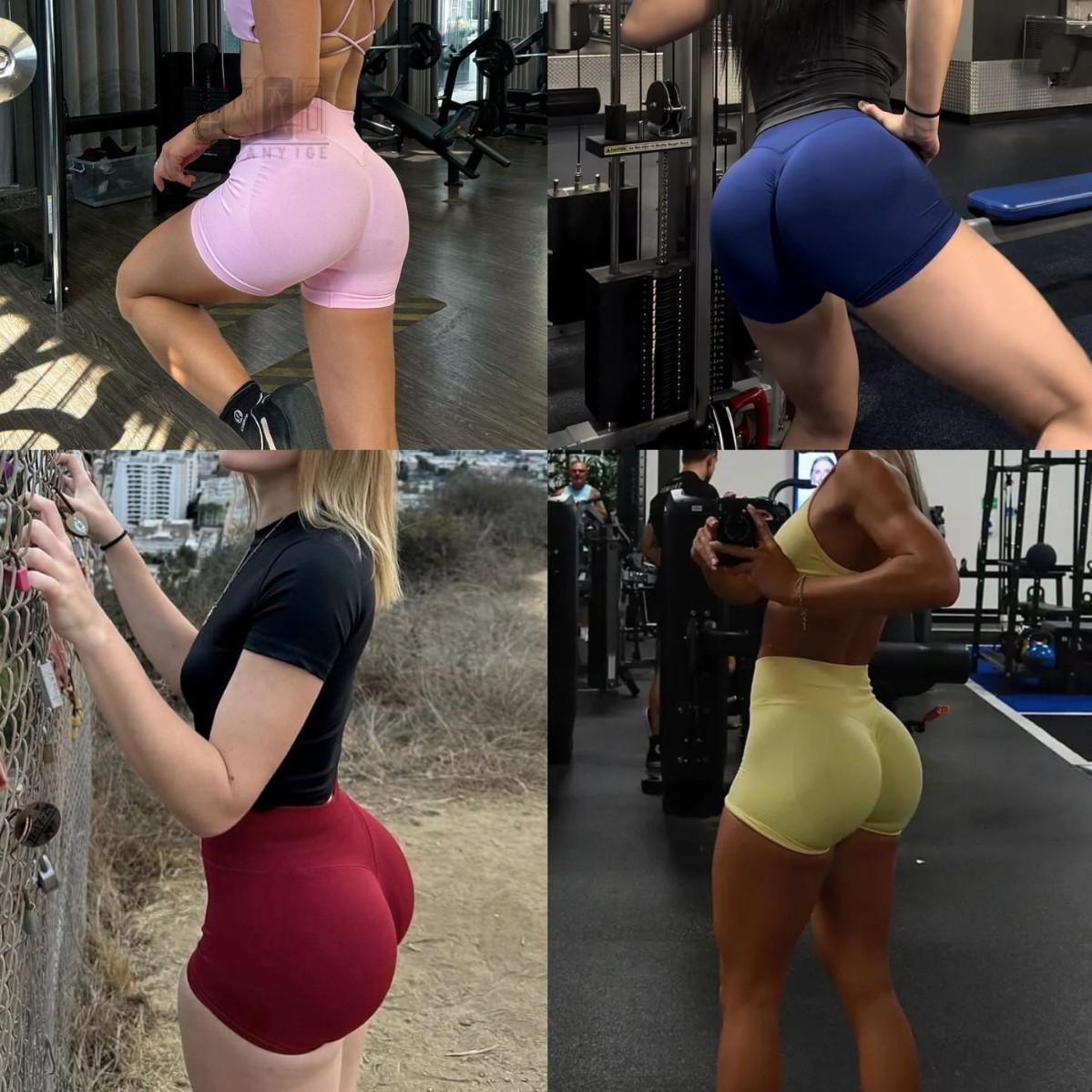 拿铁女孩DF短裤高腰显瘦紧身痕