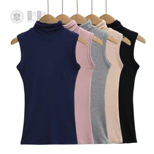 2025款辣妹气质堆堆领袖背心女弹力修身百搭纯色上衣打底衫