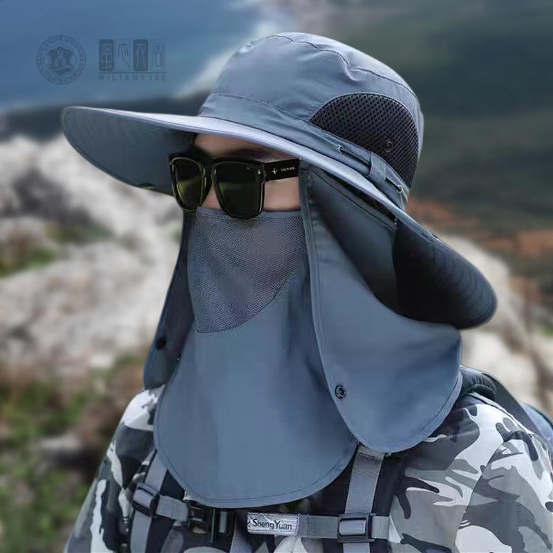 新款夏季男士遮阳帽大檐登山帽