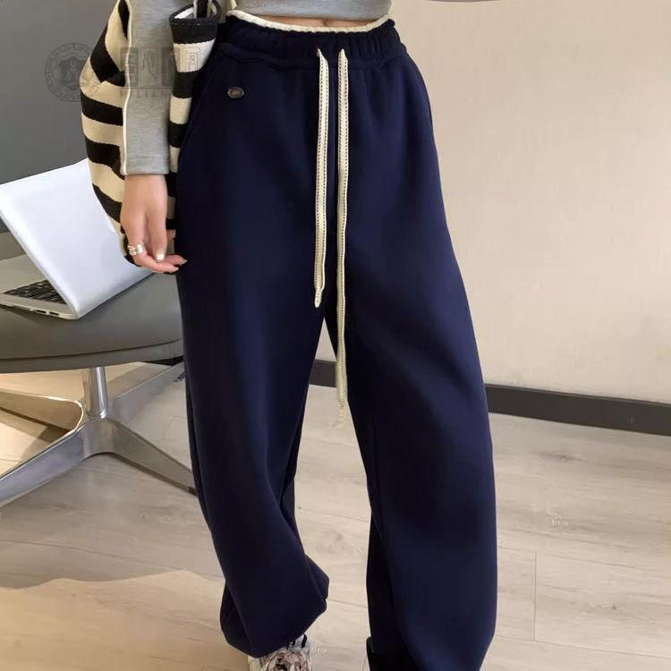 新款韩系雪地运动卫裤女秋冬加绒