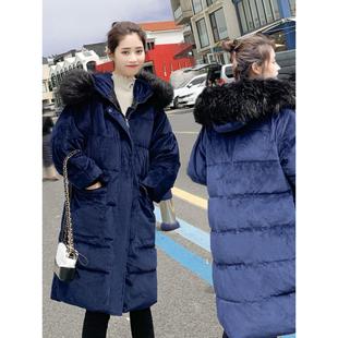 金丝绒棉衣女冬季中长款2025年新款韩版宽松棉袄加厚羽绒棉服外套