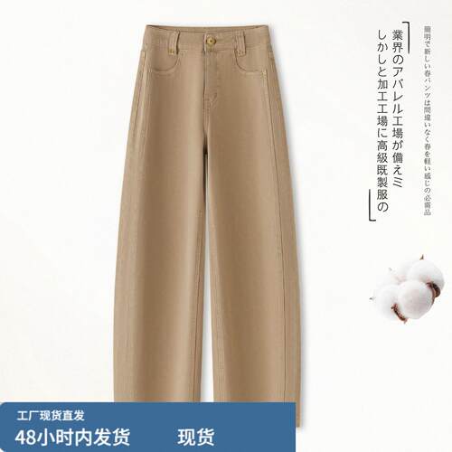 休闲弯刀裤女夏季薄款天丝长裤2026新款高腰宽松显瘦百搭气质女裤