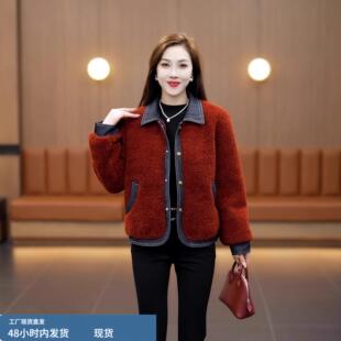 香港代购妈妈装时尚外套女士冬季新款洋气显瘦加戎加厚芼呢子大衣