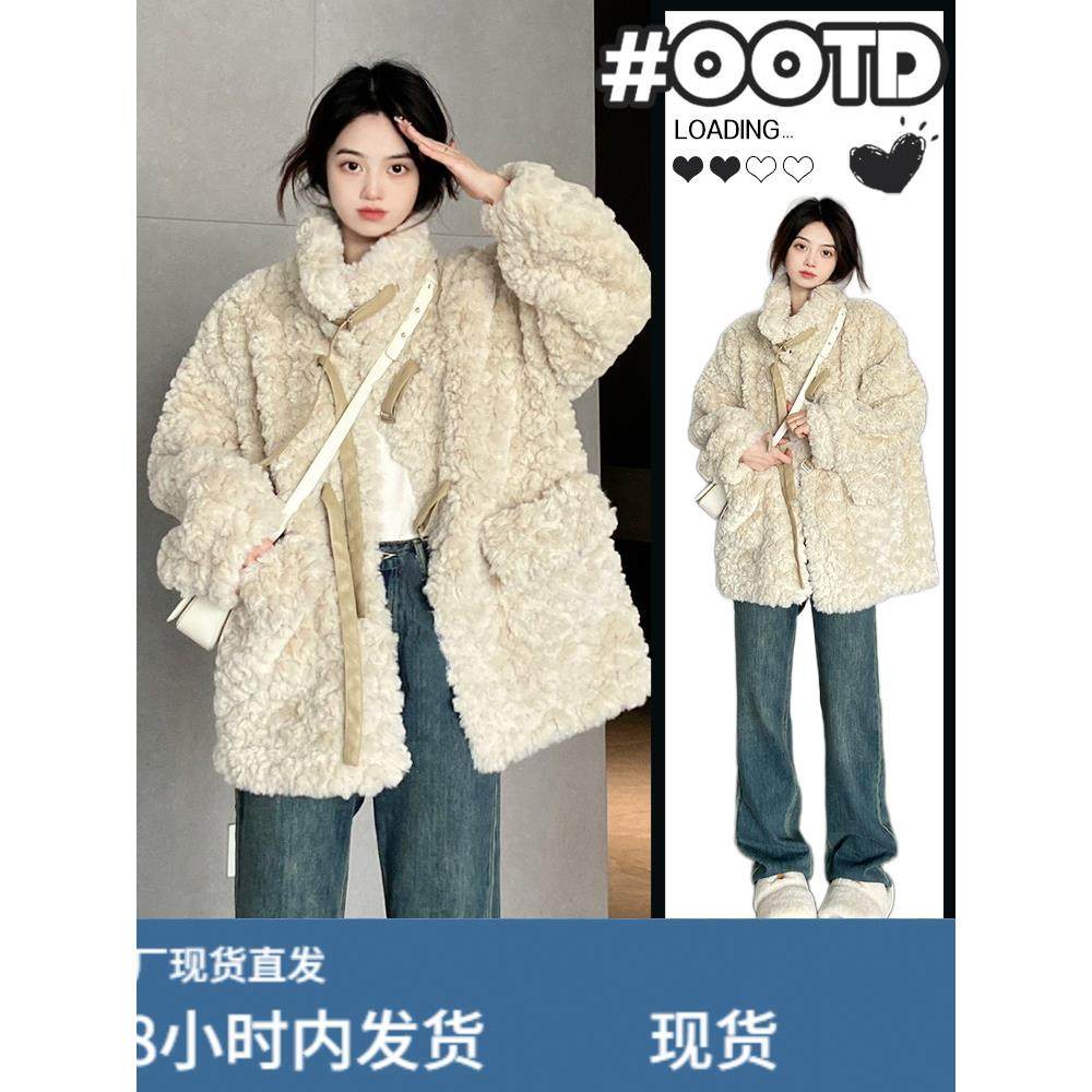 羊羔毛冬季外套女2025新爆款美式覆古宽松高级感加绒加厚棉衣棉服,运动/瑜伽/健身/球迷用品,广场舞套装,淘宝优惠券,粉丝福利购,淘宝优惠卷