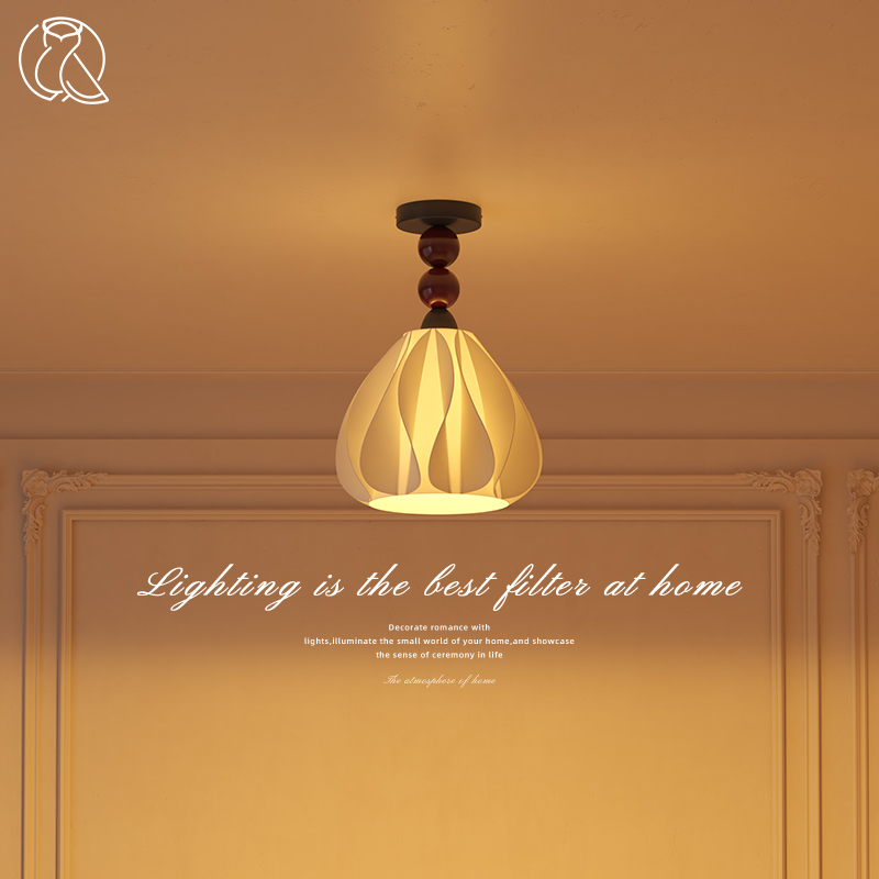 法式奶油风温馨浪漫卧室吊灯中古复古房间吸顶灯衣帽间艺术氛围灯