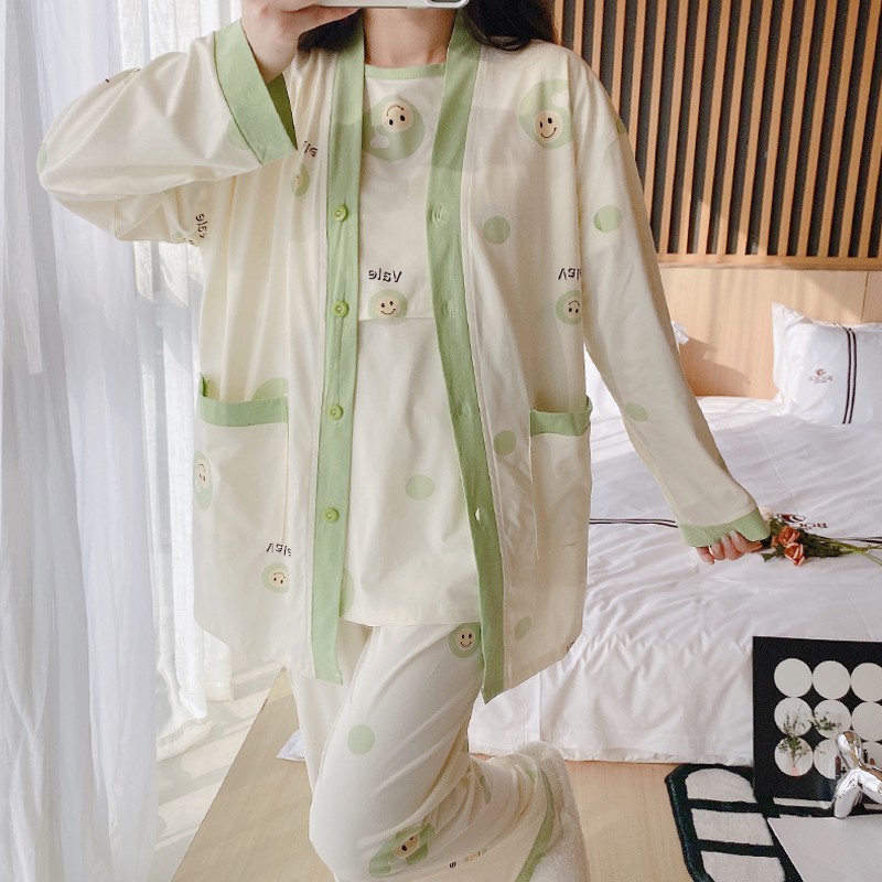 月子服春秋款薄款棉质产后哺乳三家居服套装