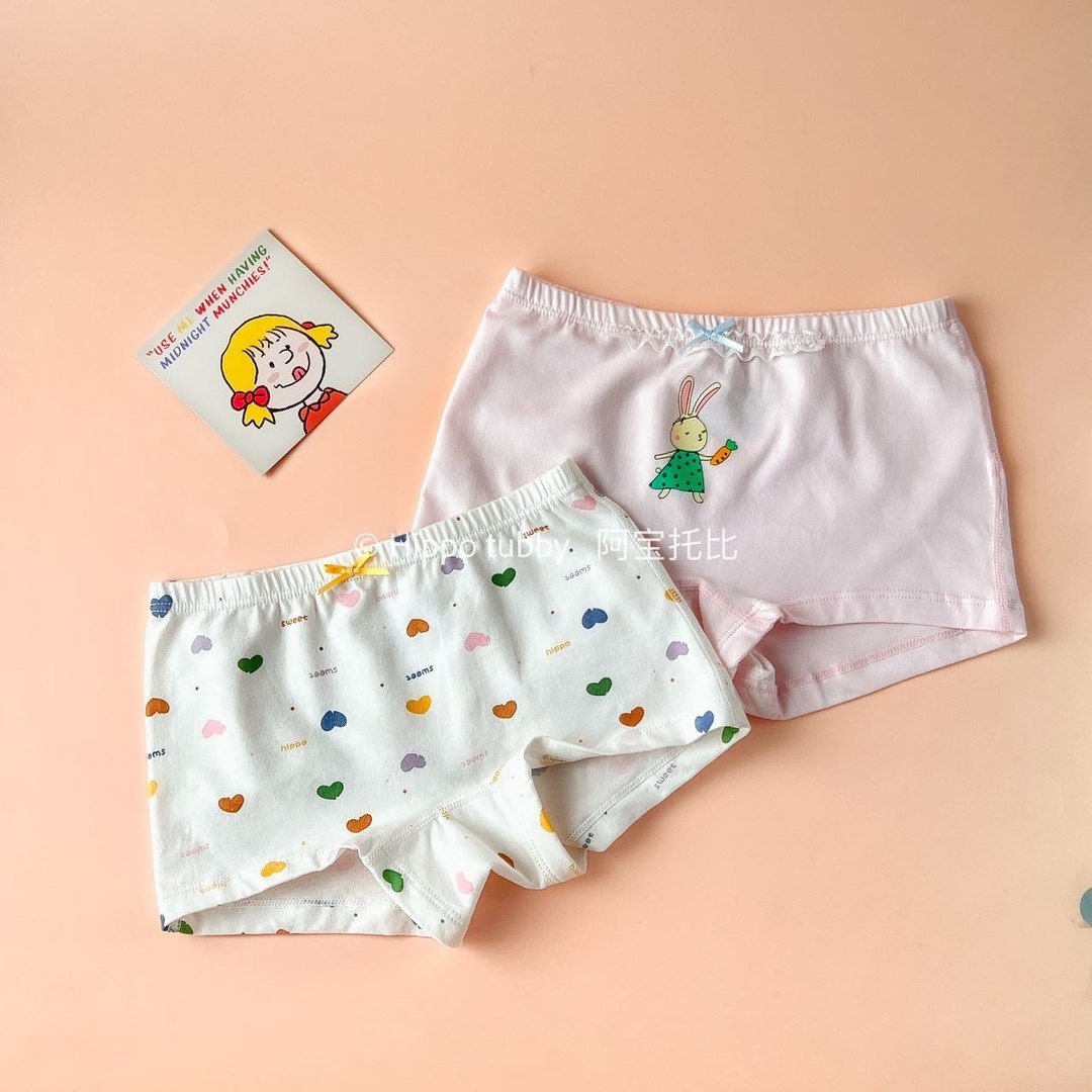 阿宝托比蝴蝶抑菌内裤女童平角棉质内裤少女内裤图案随机两盒发货图片