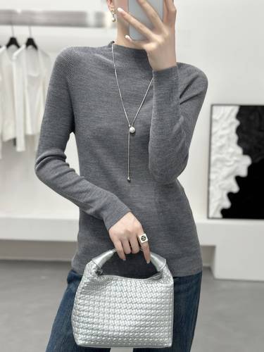 小喵精选系半高领打底衫女秋冬金标百分百毛衣修身显瘦内搭上衣