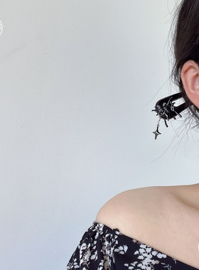 【伯爵庄园】星鹿屿原创黑色蝴蝶U型发簪子盘发头饰古典气质发饰