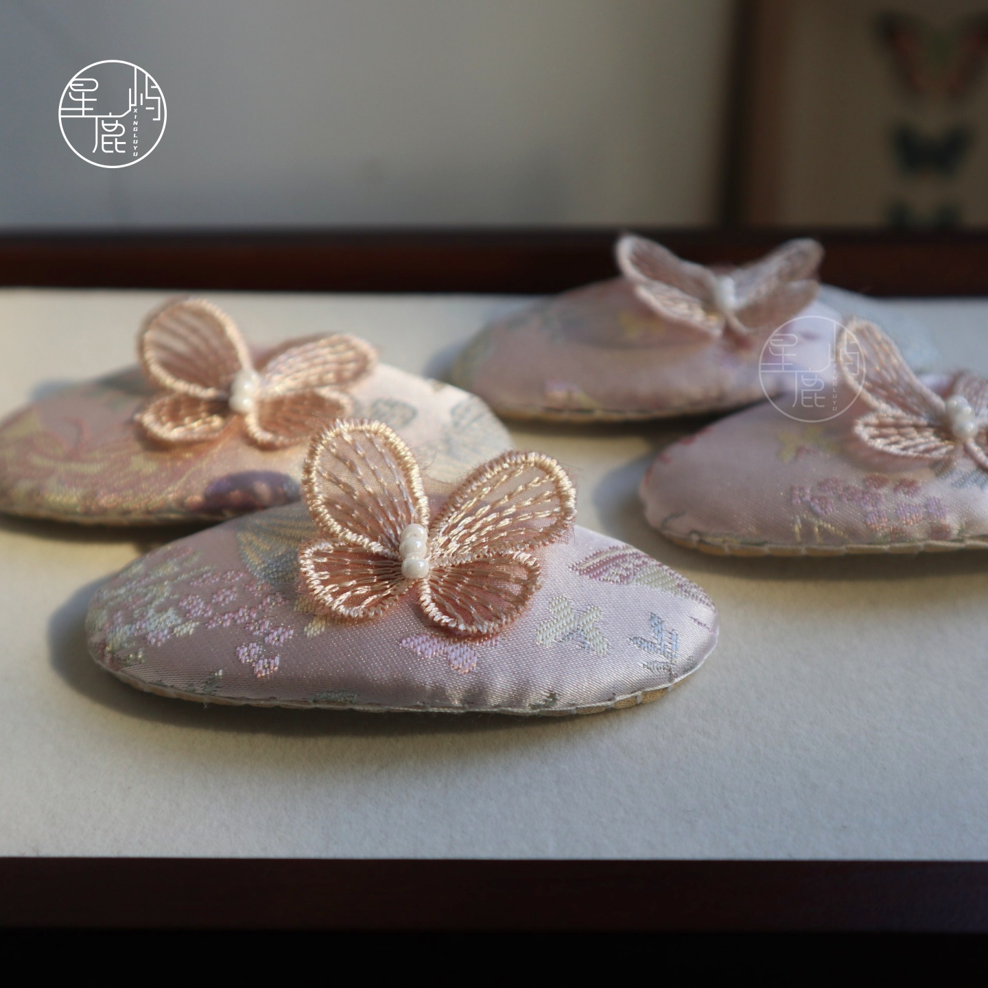 【蝶鸣羽】星鹿屿民族风刺绣蝴蝶发夹新中式国风刘海夹高级礼物女