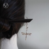 蜓停 星鹿屿原创中国风银色蜻蜓发簪高级感发饰清冷风簪子发钗