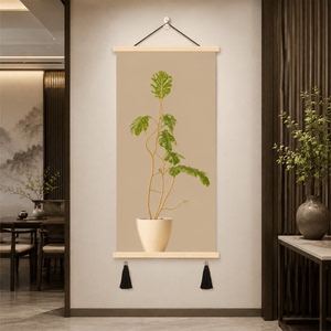 现代轻奢简约新中式绿植玄关装饰画客厅餐厅走廊背景墙面挂画壁画