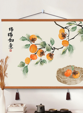 挂布客厅可定制挂画免打孔新中式