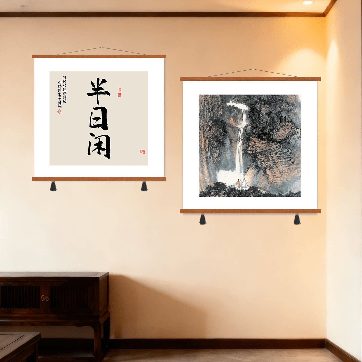 如意见山新中式客厅书房装饰画